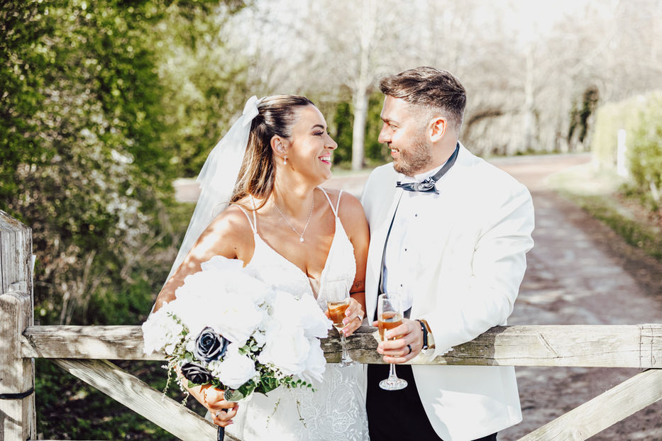 Bride and groom photographed by Nottingham wedding photographer in the UK