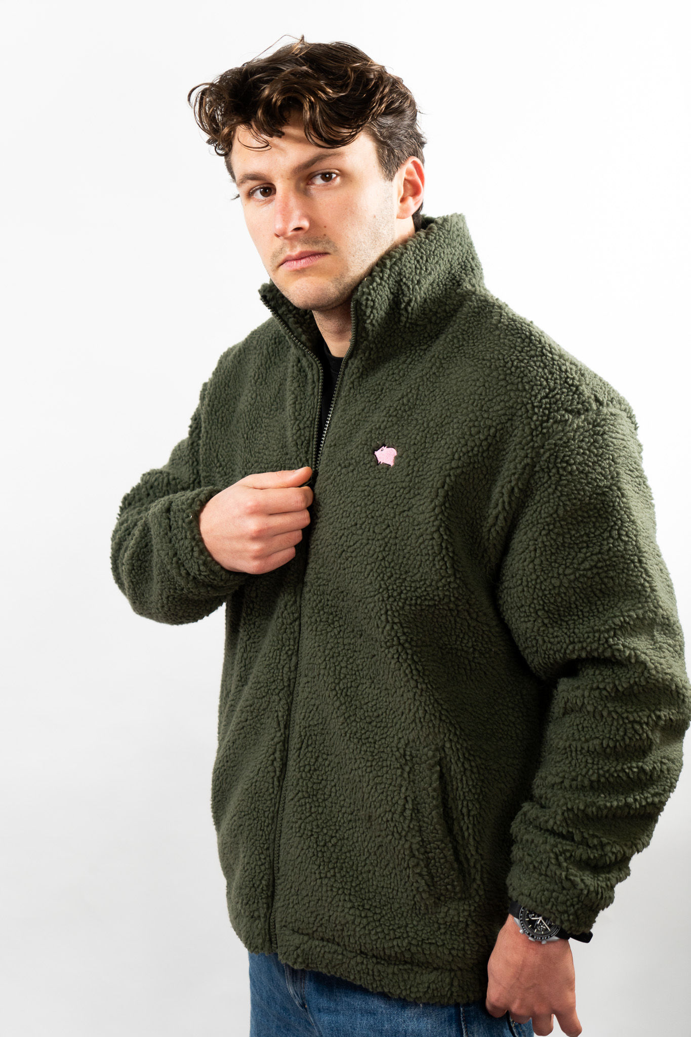 Sweat zippé sherpa unisexe