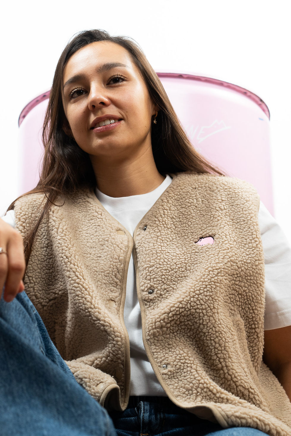 Veste sans manches en sherpa femme