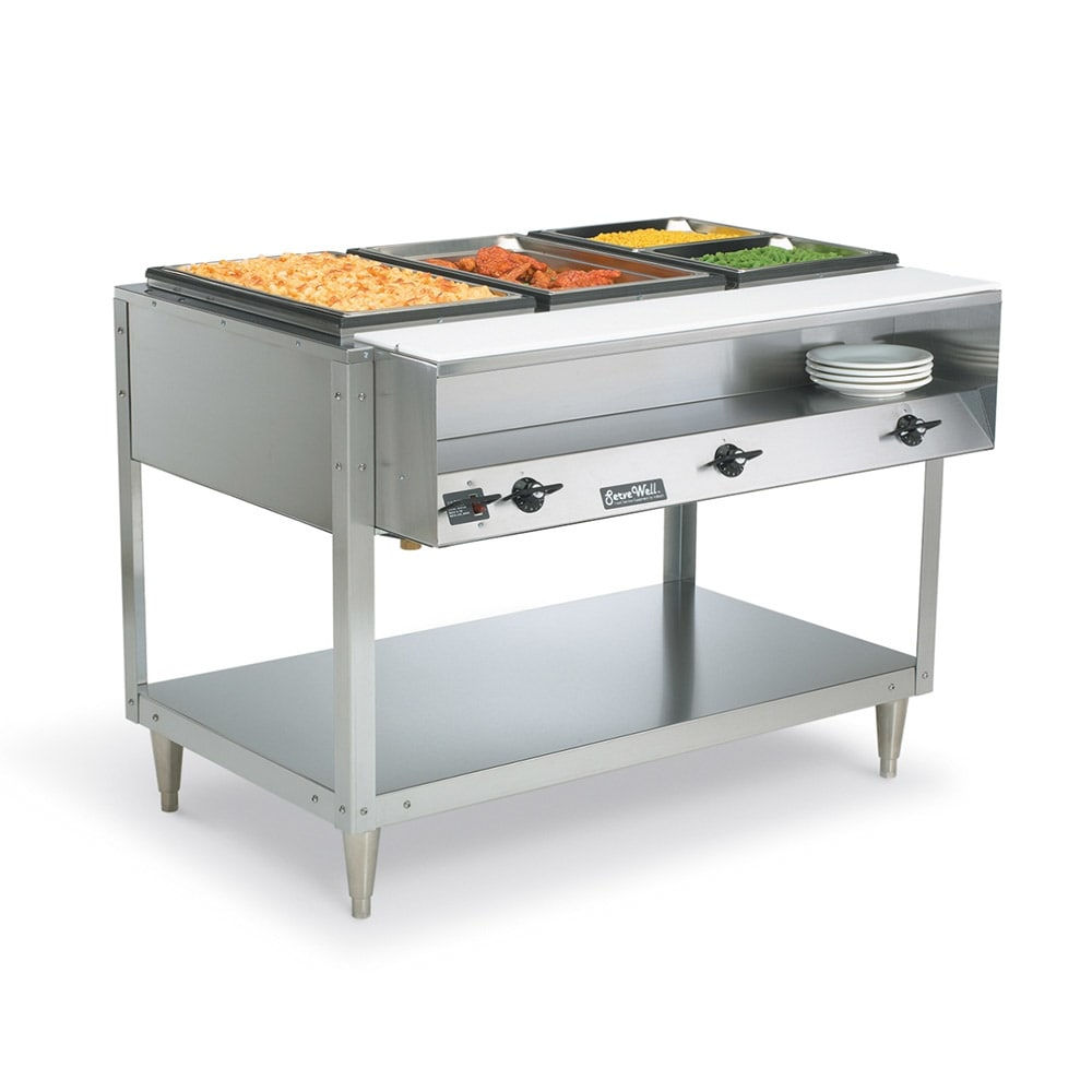 Vollrath 46" Hot Food Table w/ (3) Wells & Cutting Board (38117)