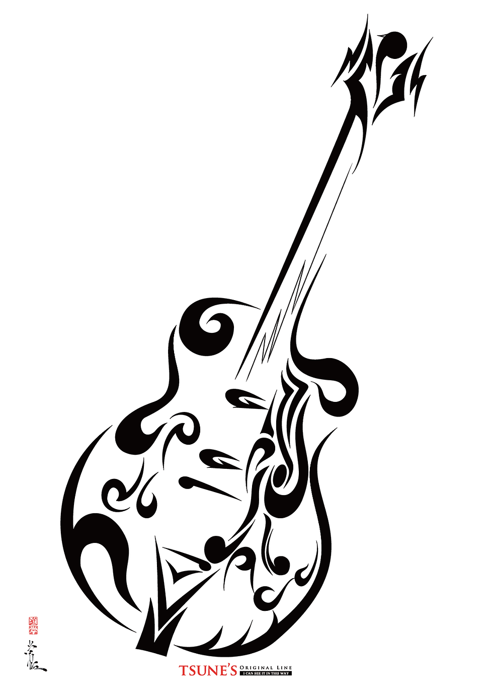 tribal-design-tsunes-Guitar