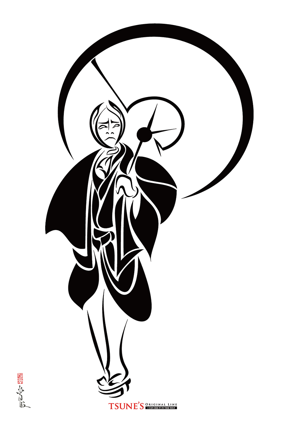 tribal-design-tsunes-kabuki-歌舞伎(入谷直次郎)