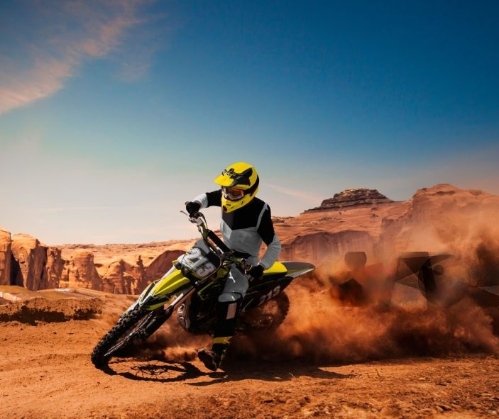 Image of Dirtbike in the Desert.