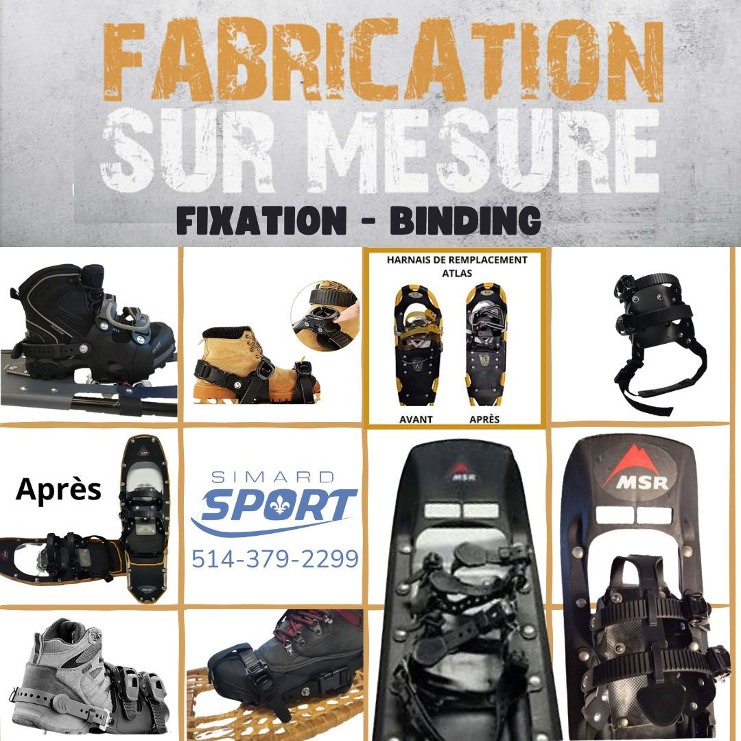le spécialiste de la réparation et service de raquette à neige simard sport snowshoes