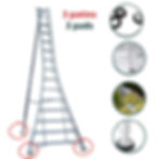 3 pads- option Tripod ladder for hedge trimming legs orchard ladder