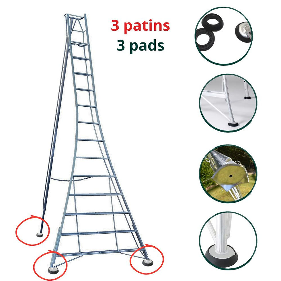 3 pads- option Tripod ladder for hedge trimming  legs orchard ladder