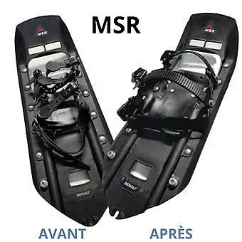 Nous sommes fier de vous aider à rajeunir vos anciennes raquettes à neige avec nos nouvelles Fixations vos raquettes de babiches ou bien pour des marques plus ressentes comme MSR - ATLAS - GV- TUBBS