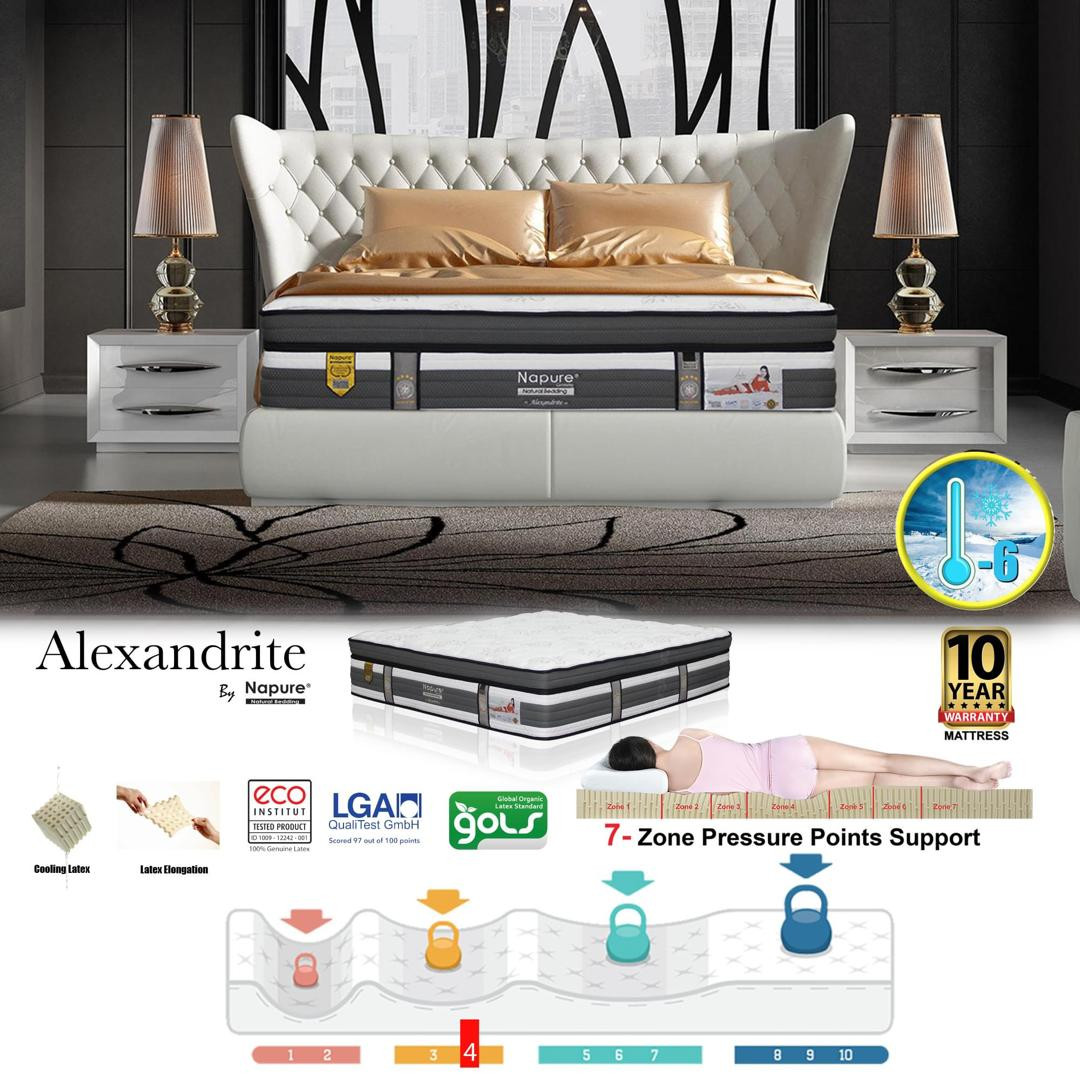 Napure Alexandrite Natural Latex Mattress (FREE BEDFRAME & PILLOW)