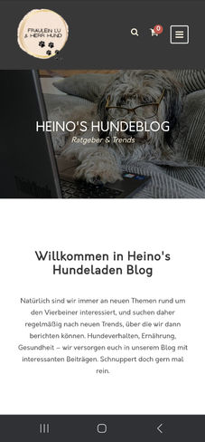 Mobile Ansicht Website Heinos Blog Hundeladen Kyritz