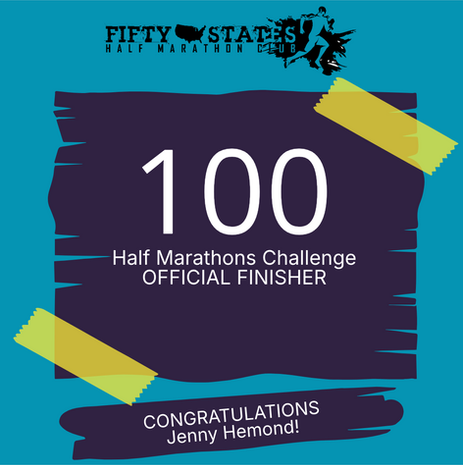 Jenny Hemond Finishes 100 Half Marathons - From Clearwater, Florida