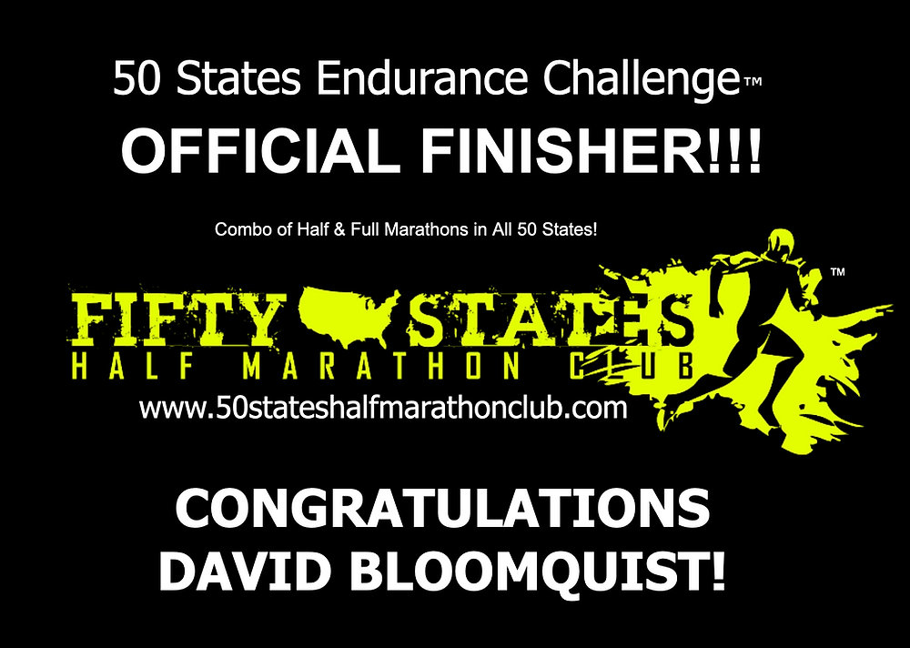David Bloomquist Finishes 50 States Endurance Challenge - From