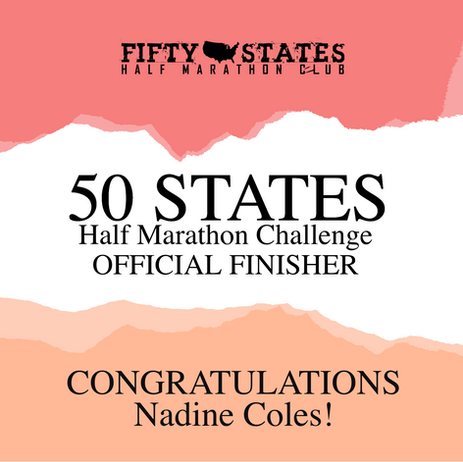 Nadine Coles Finishes the 50 States Half Marathon Challengeâ„¢ - From Indianapolis, Indiana