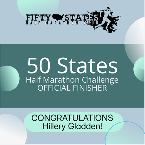 Congratulations to 50 States Half Marathon Club™ member, Hillery Campbell from Seattle, Washington, for completing the 50 States Half Marathon Challenge™ plus D.C., in June 2026! Hillery is a Life Membership member, and has been with our 50 states running club for over four years.