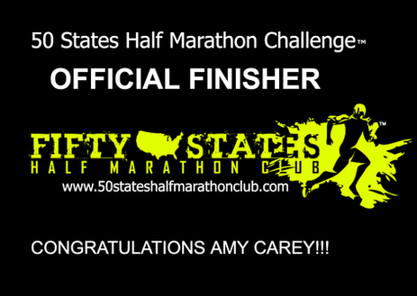 Amy Carey (Mason, Ohio) 50 States Half Marathon Challenge Finisher