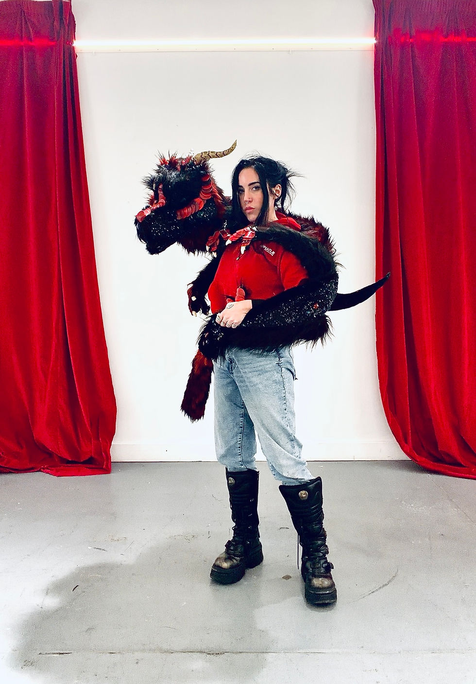 Thumbnail: Made to Order PARTIAL SCALED Blinking Shoulder Dragon Puppet