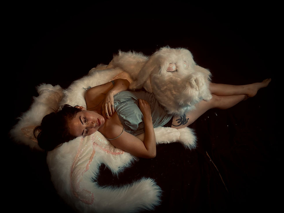 Thumbnail: Made to Order Winking AND Blinking Falkor inspired Shoulder Puppet