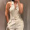 Thumbnail: HH Woman Fashion Sleeveless Jumpsuits Turn-Down Collar Belt Decoration Single-Br