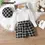 Thumbnail: Kids Girls Clothing Set Mesh Splice Puffed Sleeves Top+Irregular Short Skirt+Hat