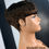 Thumbnail: Pixie Cut wigs for Black Women Straight Human Hair Wigs with Bangs Natural 1B Co
