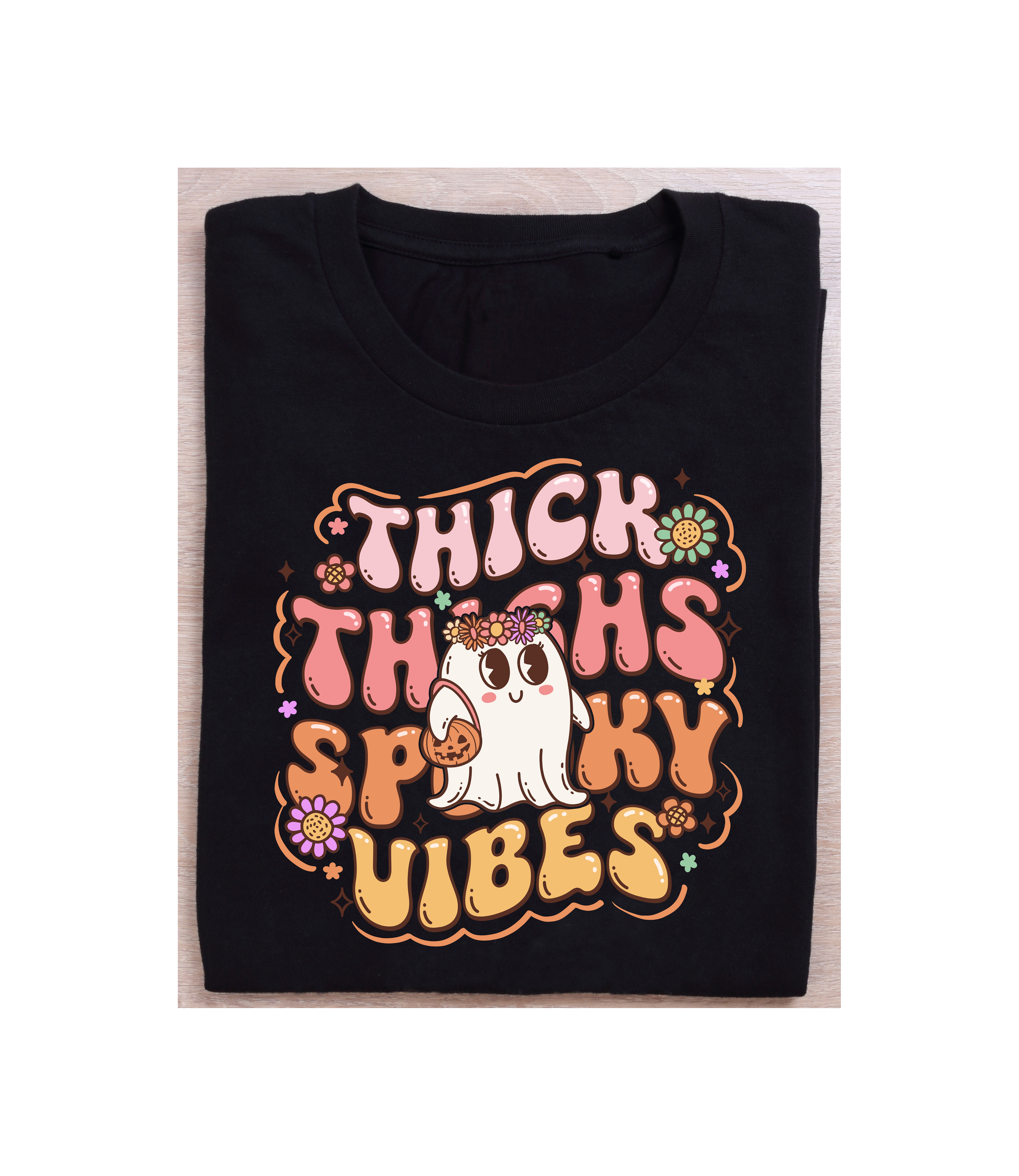 Thick Thighs Spooky Vibes T-Shirt