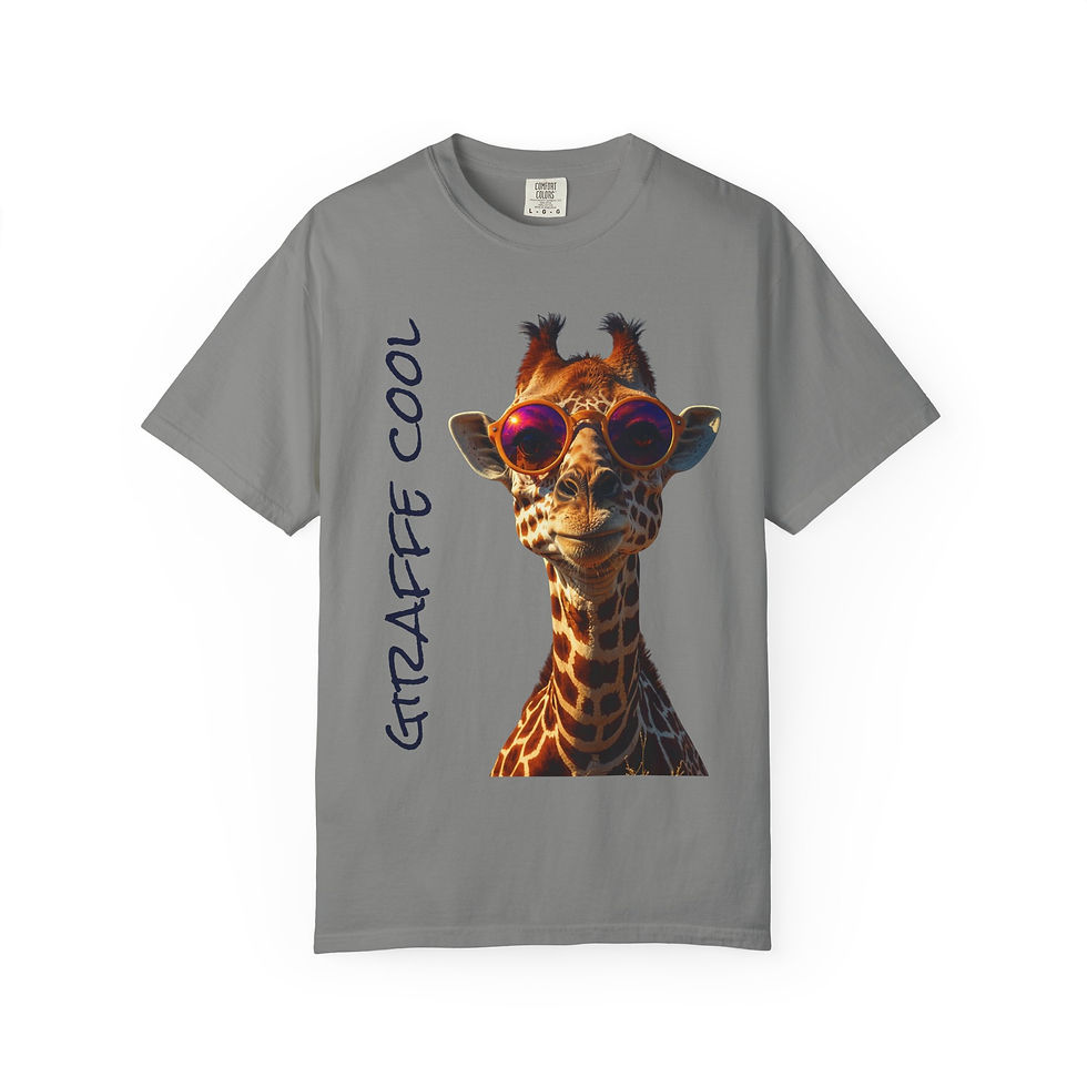 Original Animal-tastic Giraffe Cool Unisex Garment-Dyed T-Shirt, (AT-SST002)