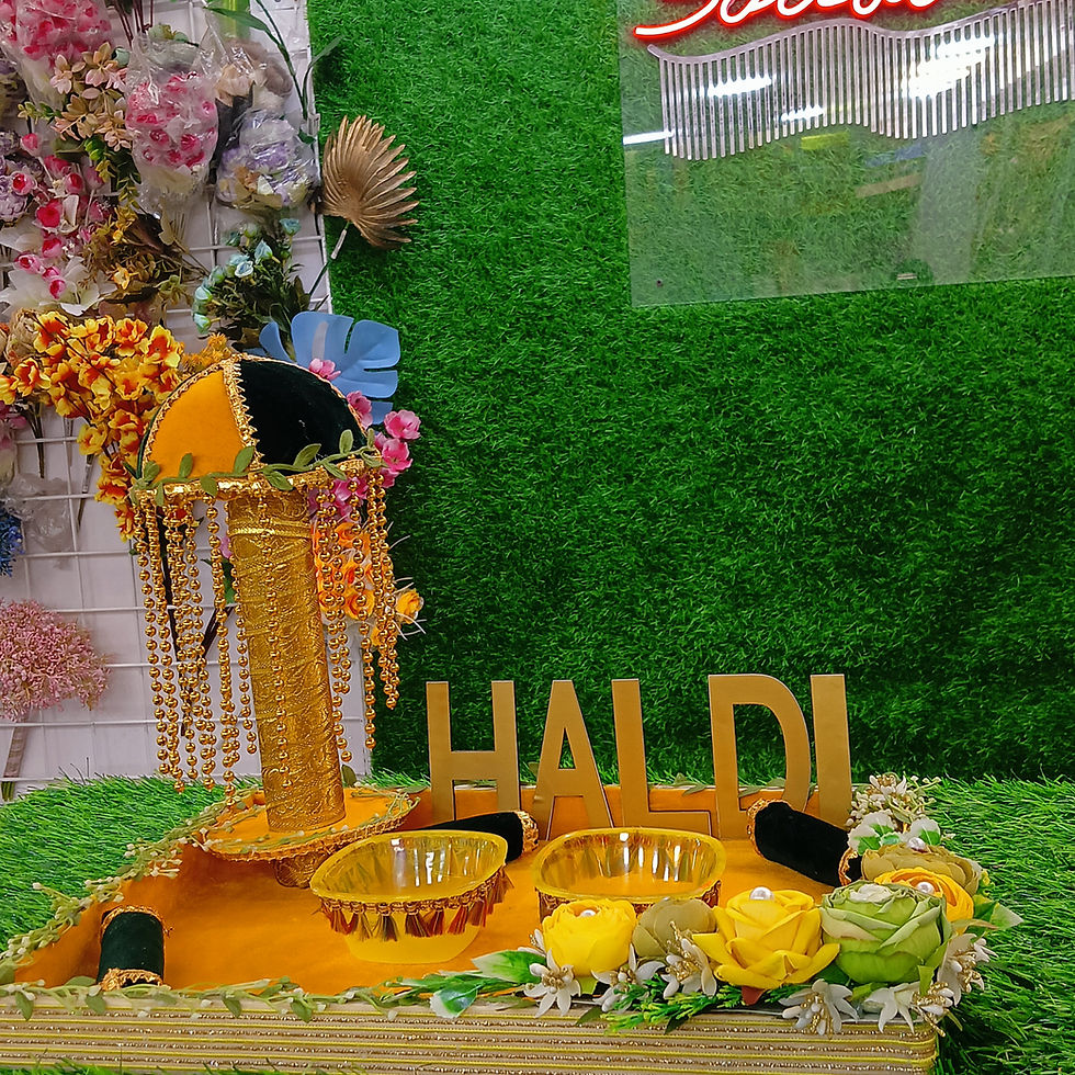 Thumbnail: Ready-to-use decorated Haldi Platter/Thal