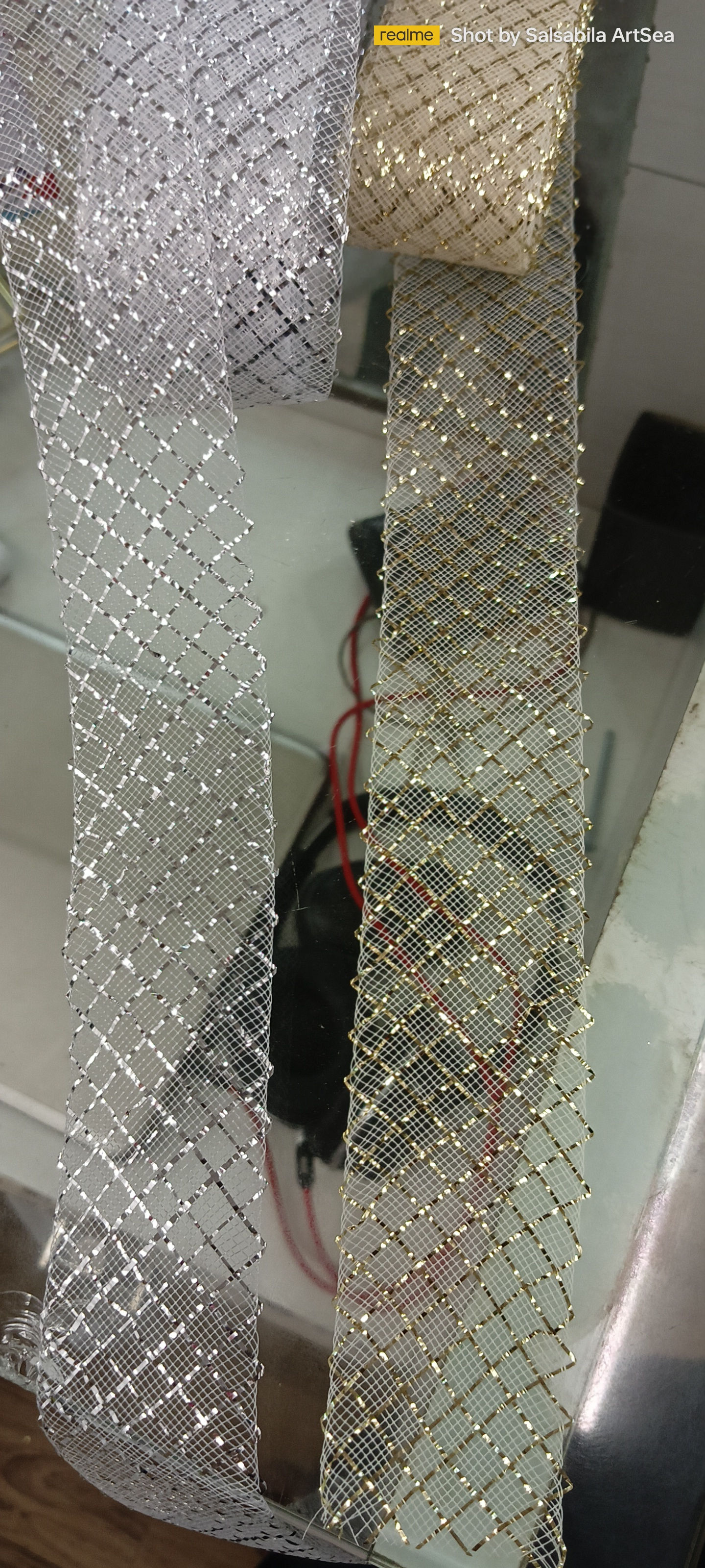 Golden & Silver glitter lace