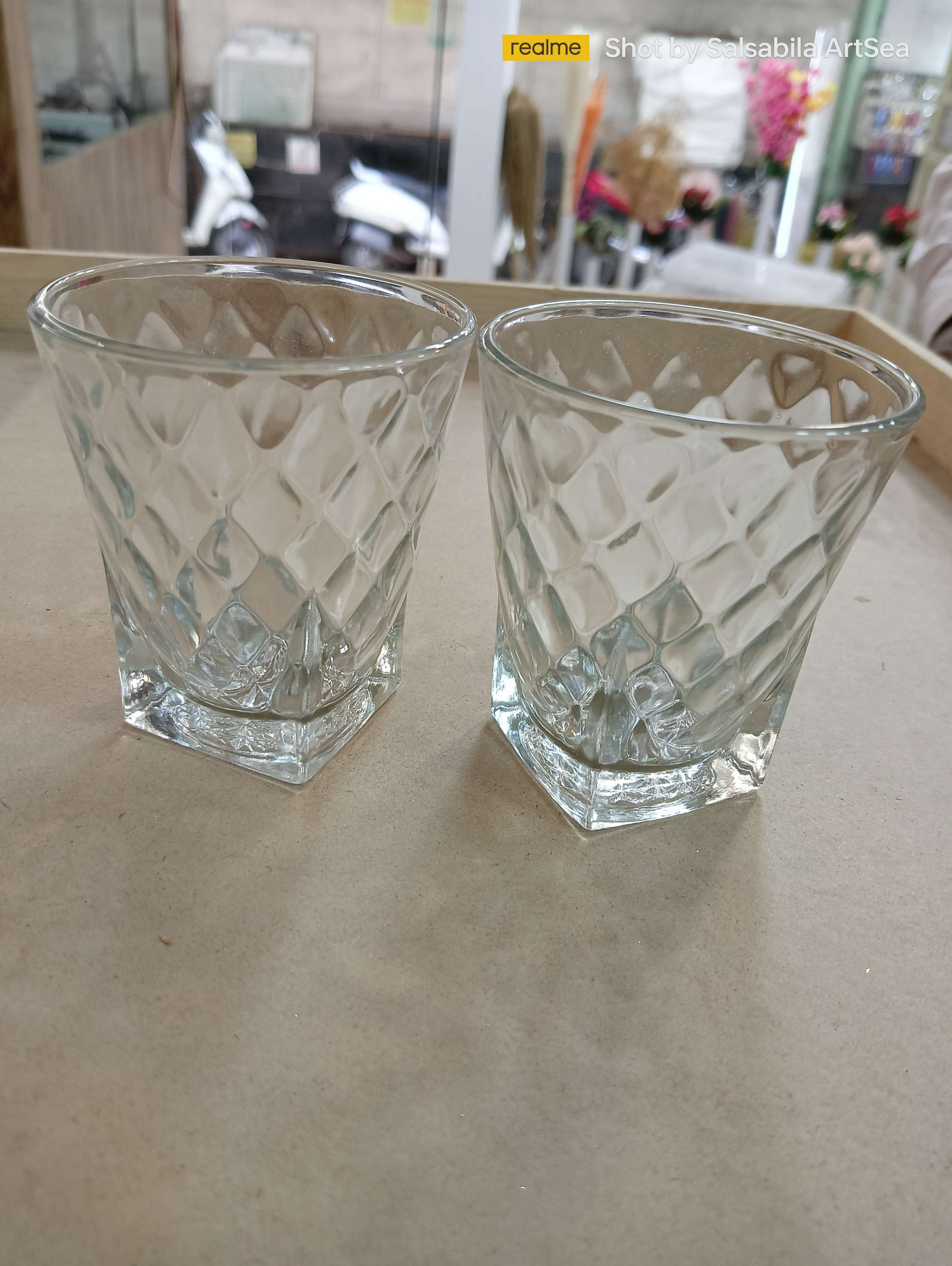 Vintage clear small glass pair