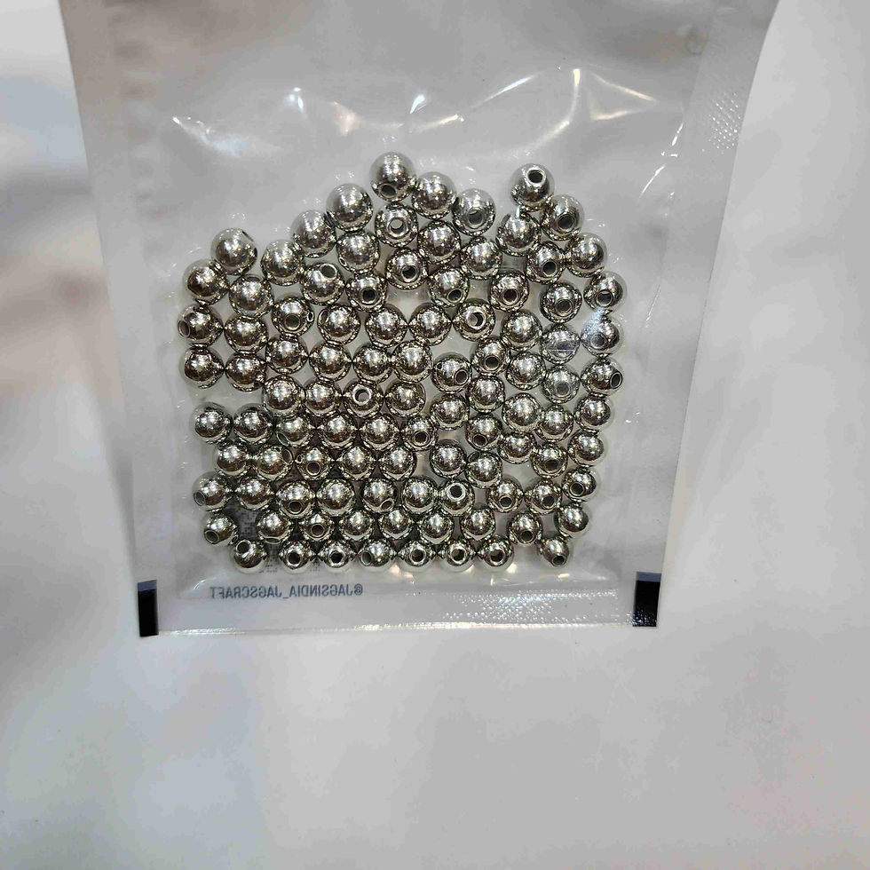 Thumbnail: JAGS CRAFT BEADS ROUND SILVER COLOUR