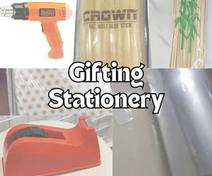 This includes glue gun, tapes, wrapping paper, etc.