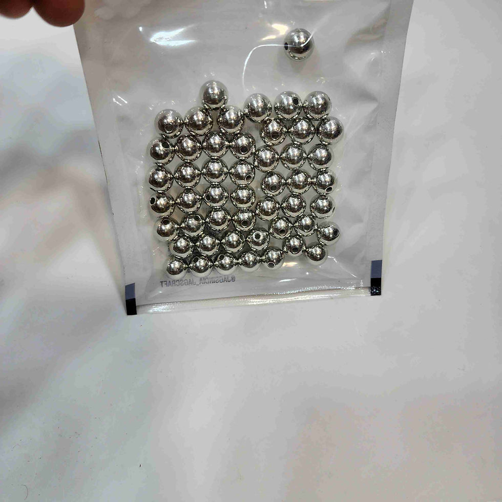Thumbnail: JAGS CRAFT BEADS ROUND SILVER COLOUR