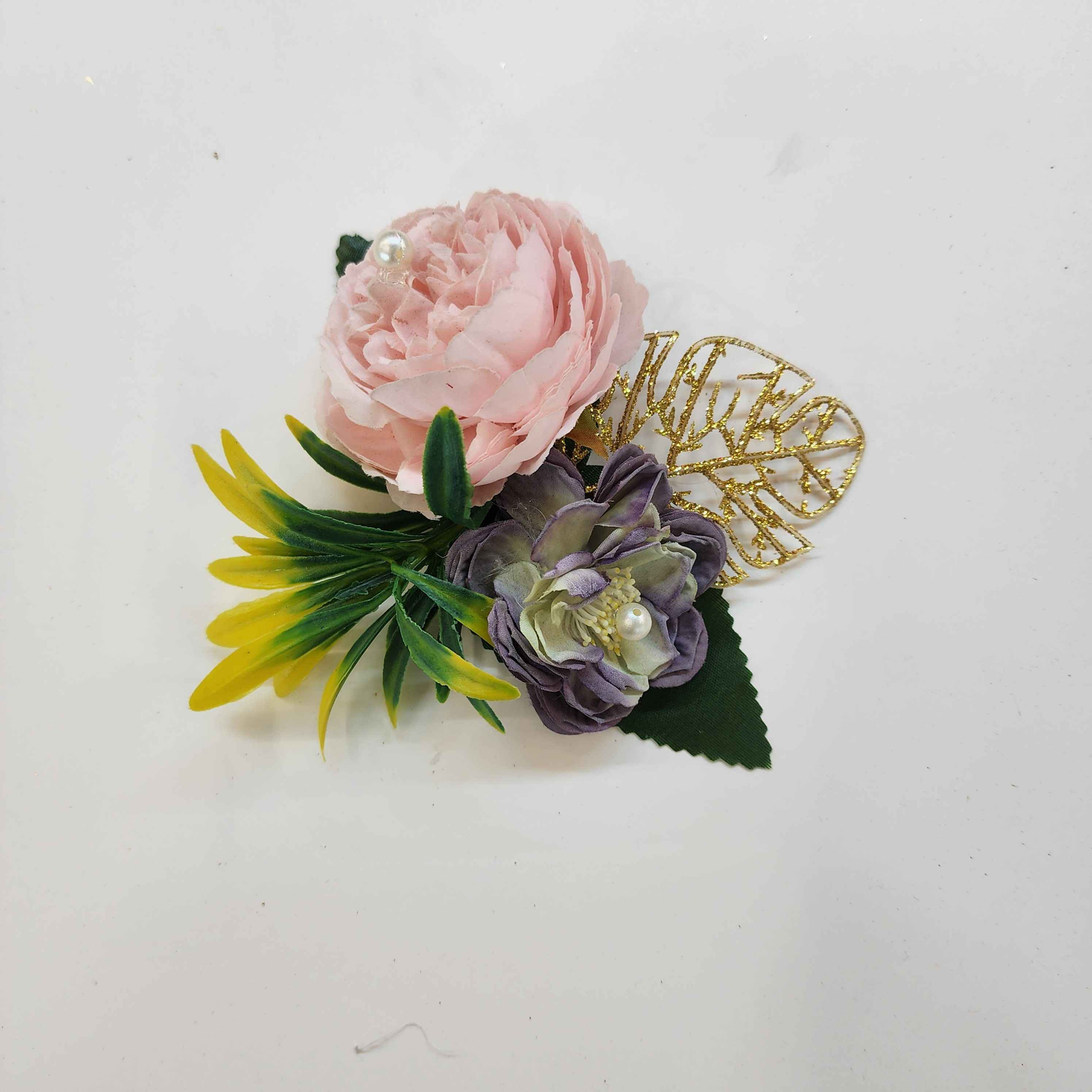 Front View Premium Pink And Blue Flower Bunch