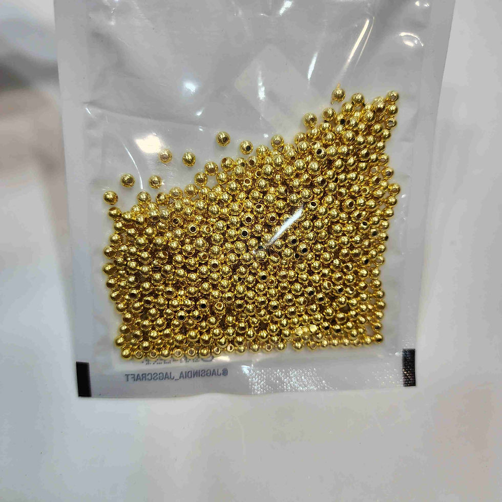 Thumbnail: JAGS CRAFT BEADS ROUND GOLDEN COLOUR