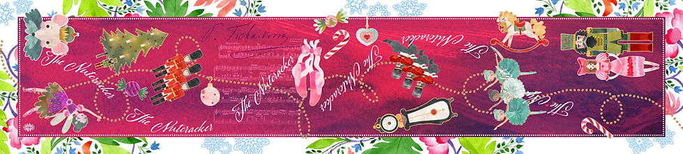 Thumbnail: Tchaikovsky Nutcracker Oblong Silk Wool Scarf