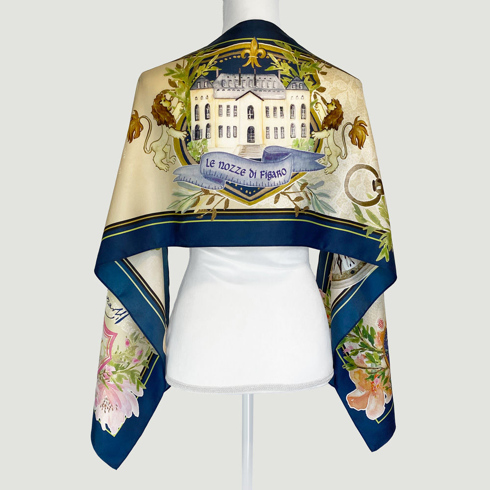 Mozart Figaro oblong silk scarf