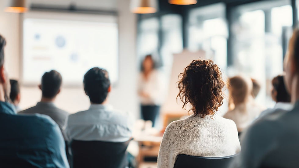 Employees in a Learning and Development session
