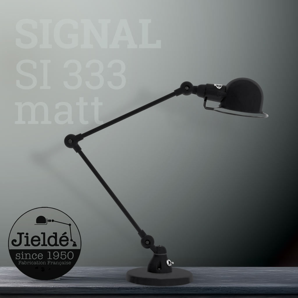 Signal SI333 Tischleuchte in mattem Schwarz – stilvolles Industriedesign für moderne Räume