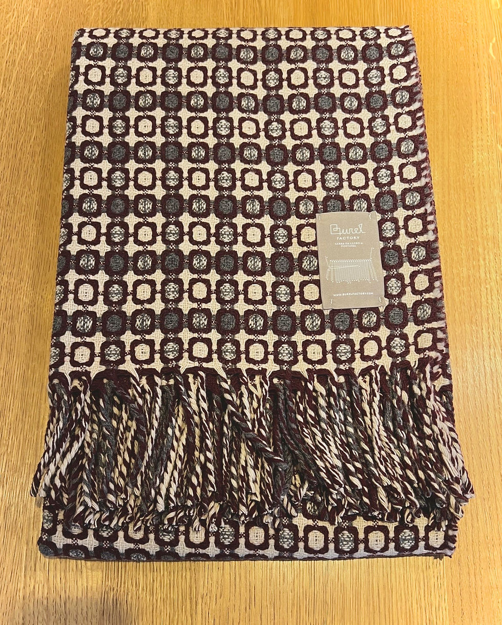 Wolldecke Vintage-Design von Burel factory aus Portugal burgunder-rot