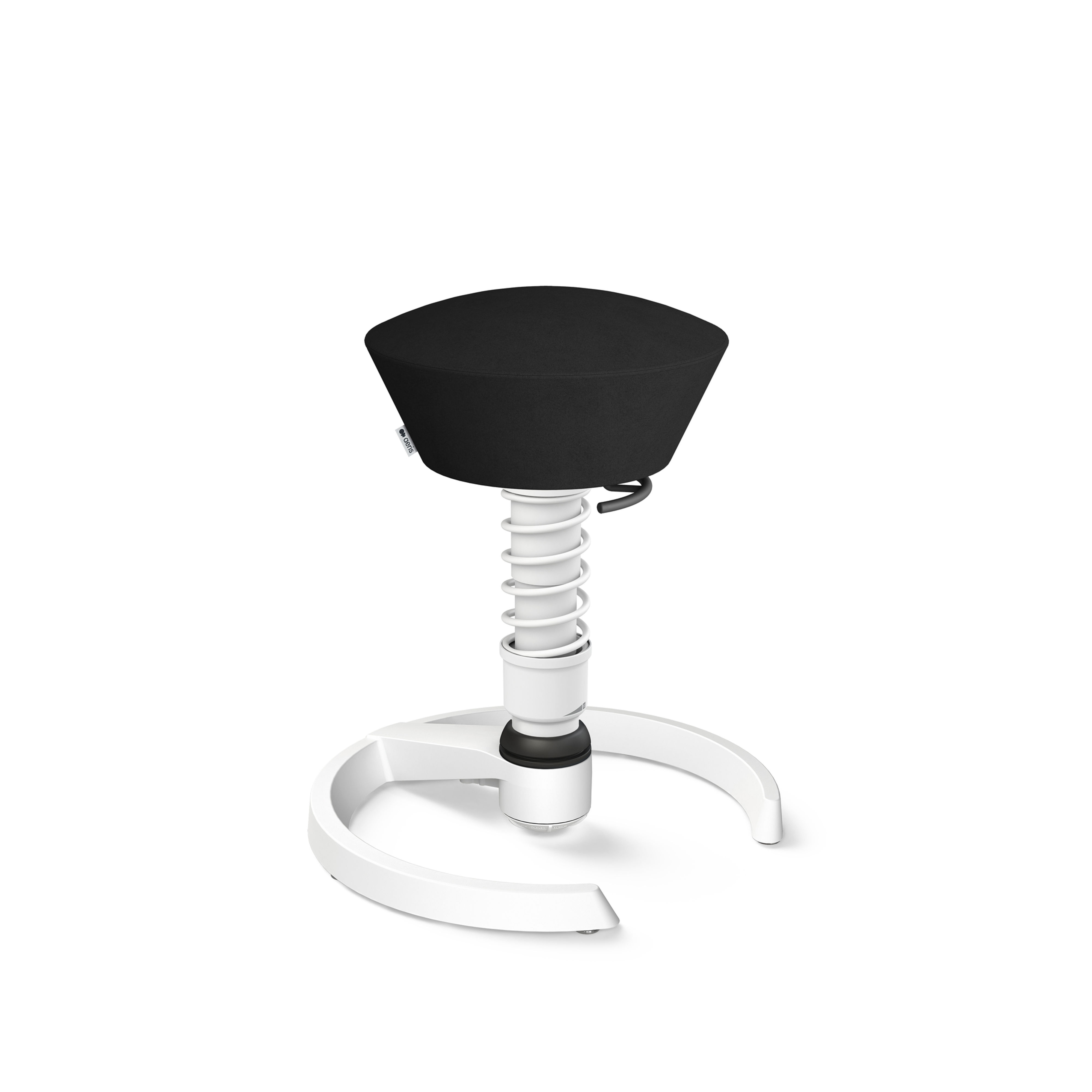 Aeris Swopper mit weissem Gestell und Bezug Mikrofaser schwarz