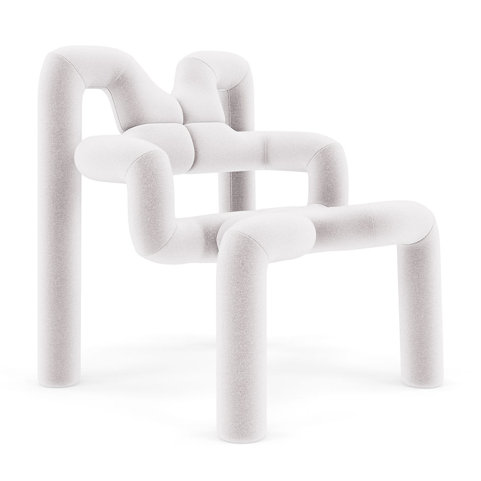 Miniaturbild: Sessel Varier Ekstrem weiss mit Samtstoff Gentle 2 203 White