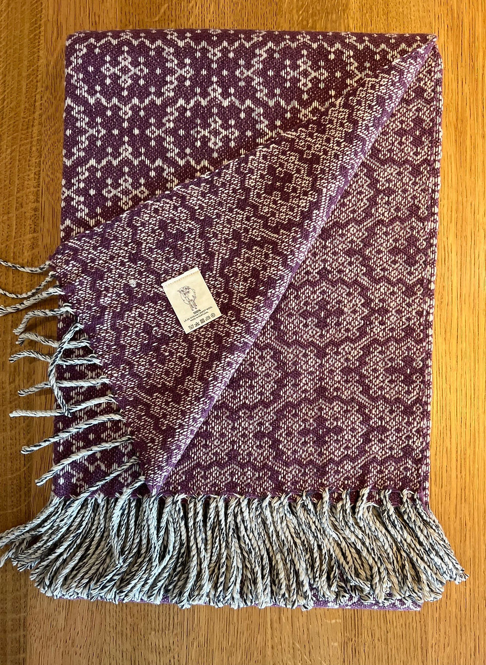 Vintage Wolldecke rosefarben aus Portugal