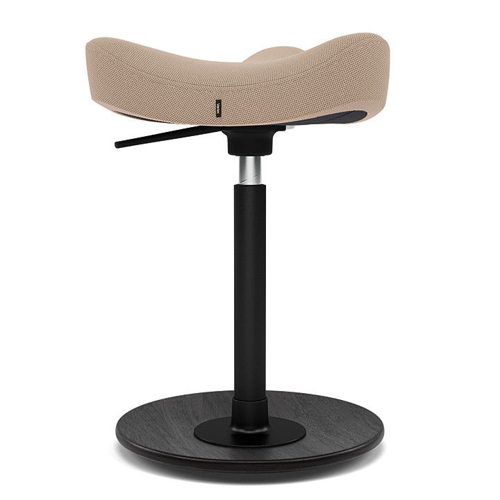 Miniaturbild: Varier Move Compact ergonomischer Sattelhocker mit schwarzem Holzteller und Tonal-Stoffbezug in beige
