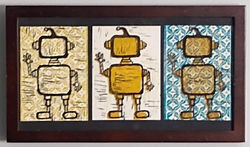 Trio de robots (turquoise et doré)