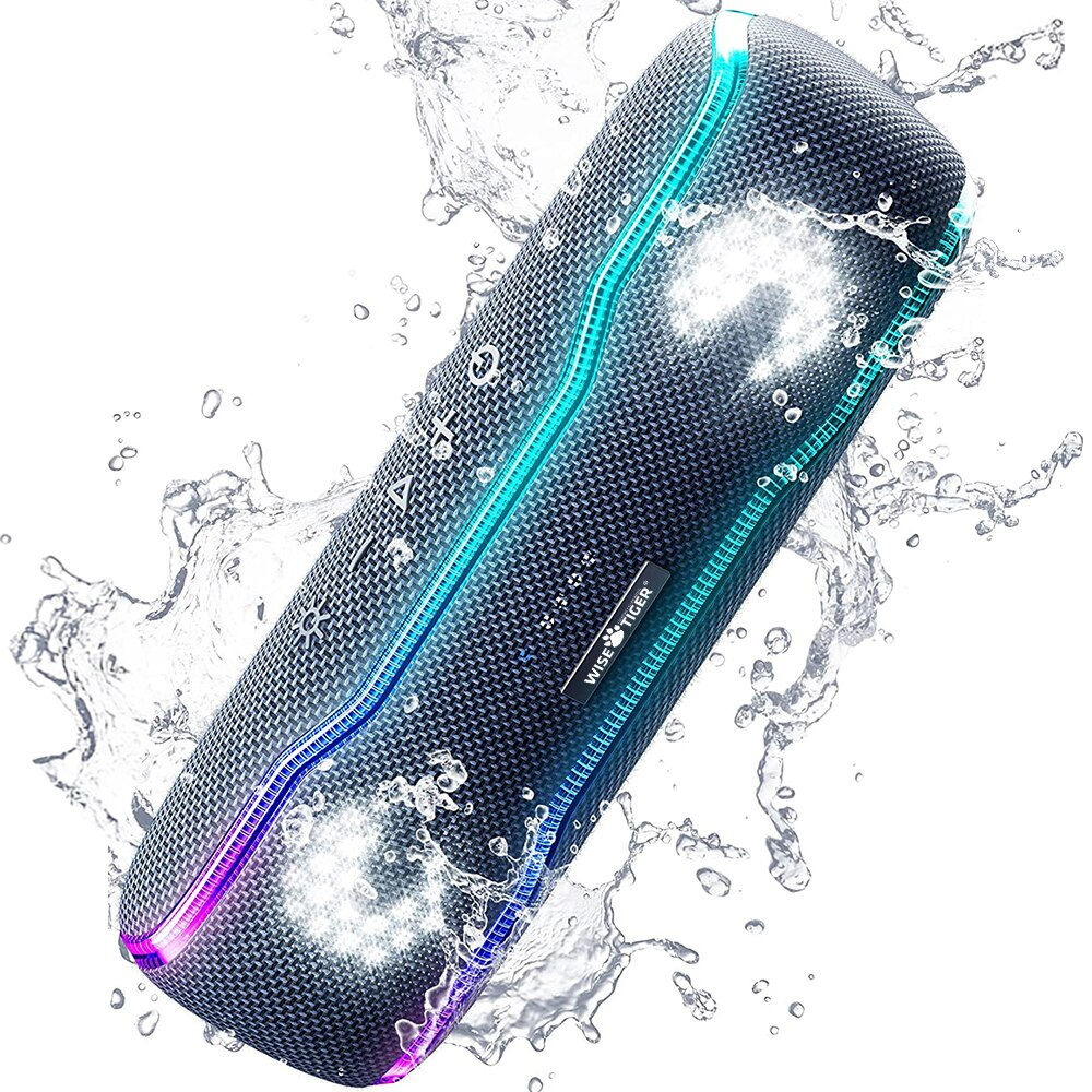 WISETIGER Speaker Outdoor Portable IPX7 Waterproof Sound Box BT5.3 Louderspeaker