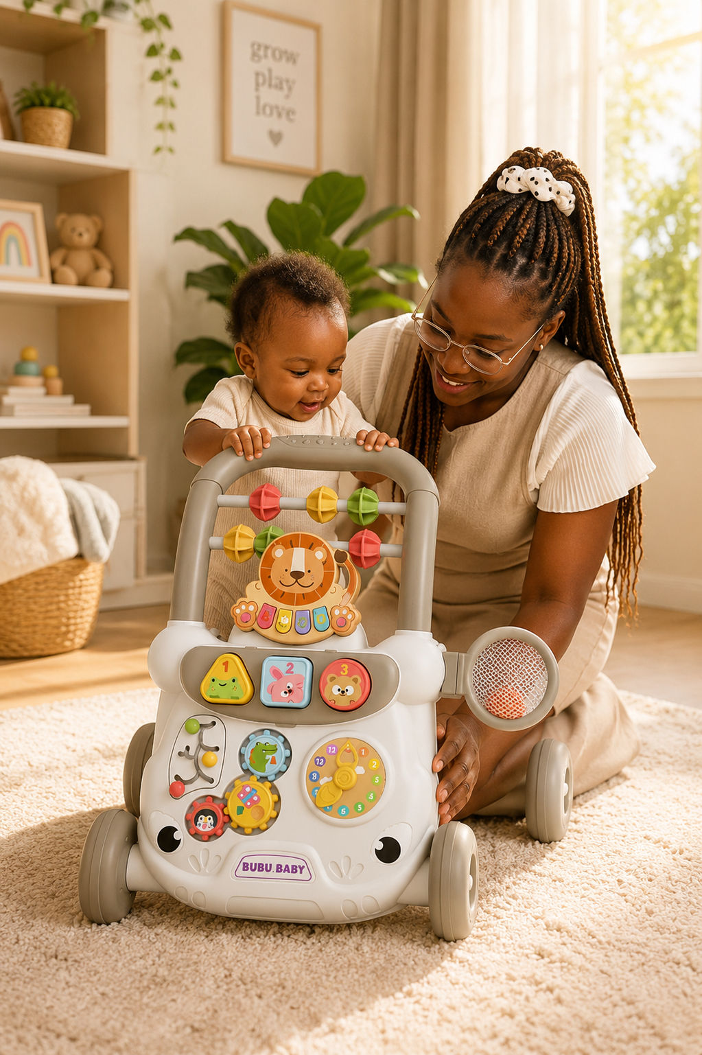 Music Baby Walker Sit-To-Stand Learning Walker for Early Education