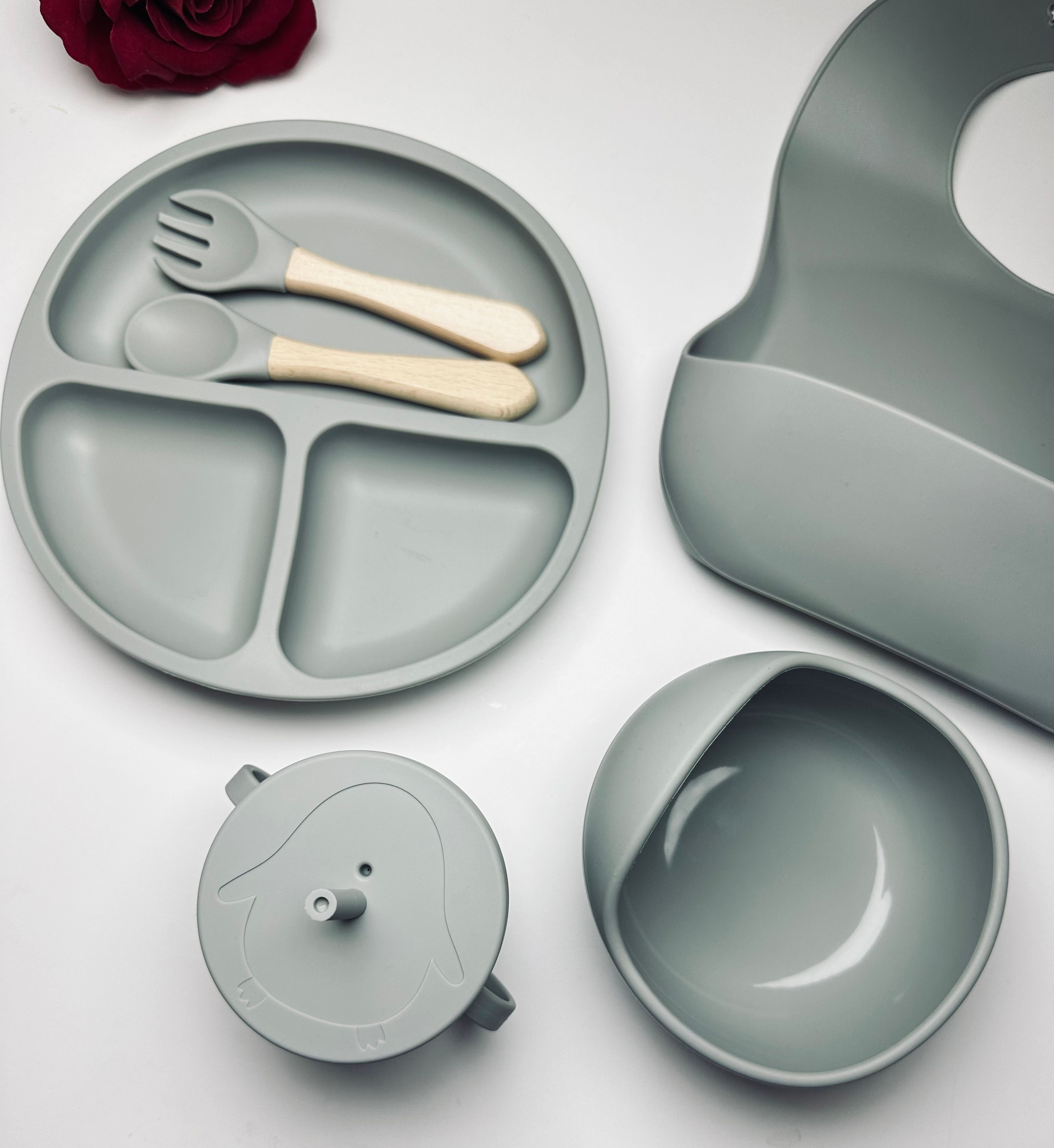 6pcs suction silicone baby set