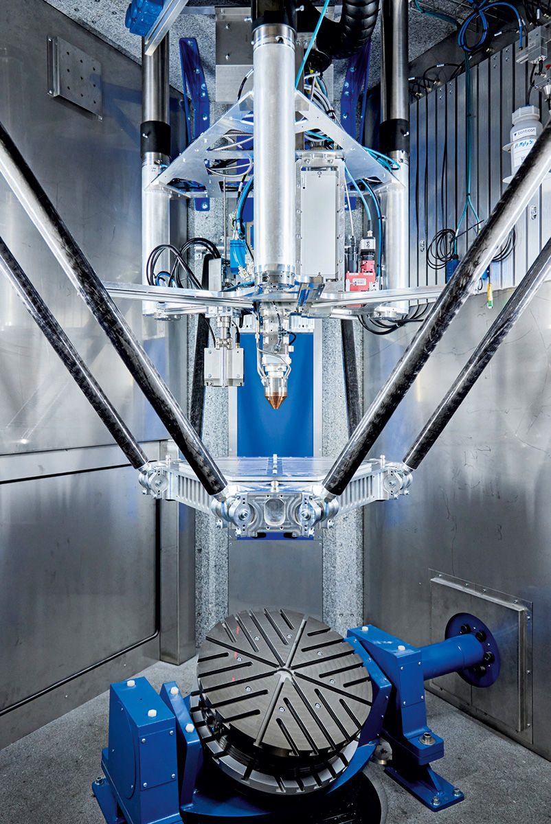 The Ponticon pE3D machine's tripod machining base