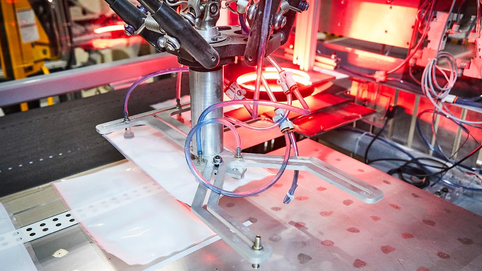Robot picks up sampling bags