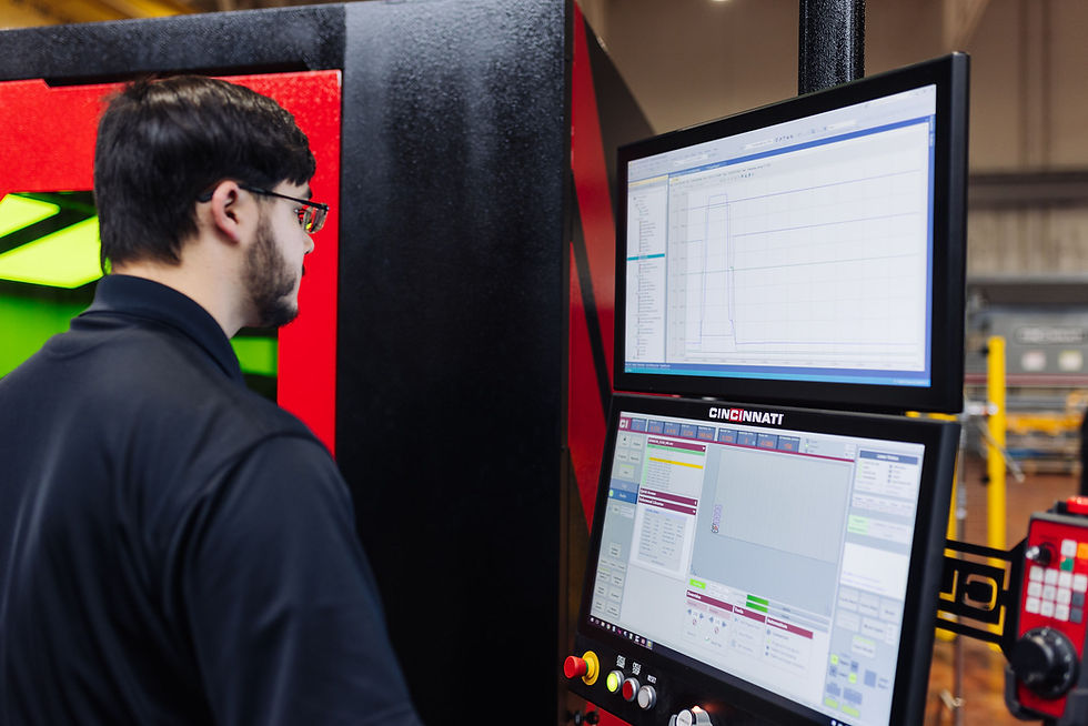 A Beckhoff Control Panel on the Cincinnati Inc. CLX