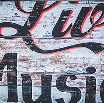 Wooden Live Music Sign
